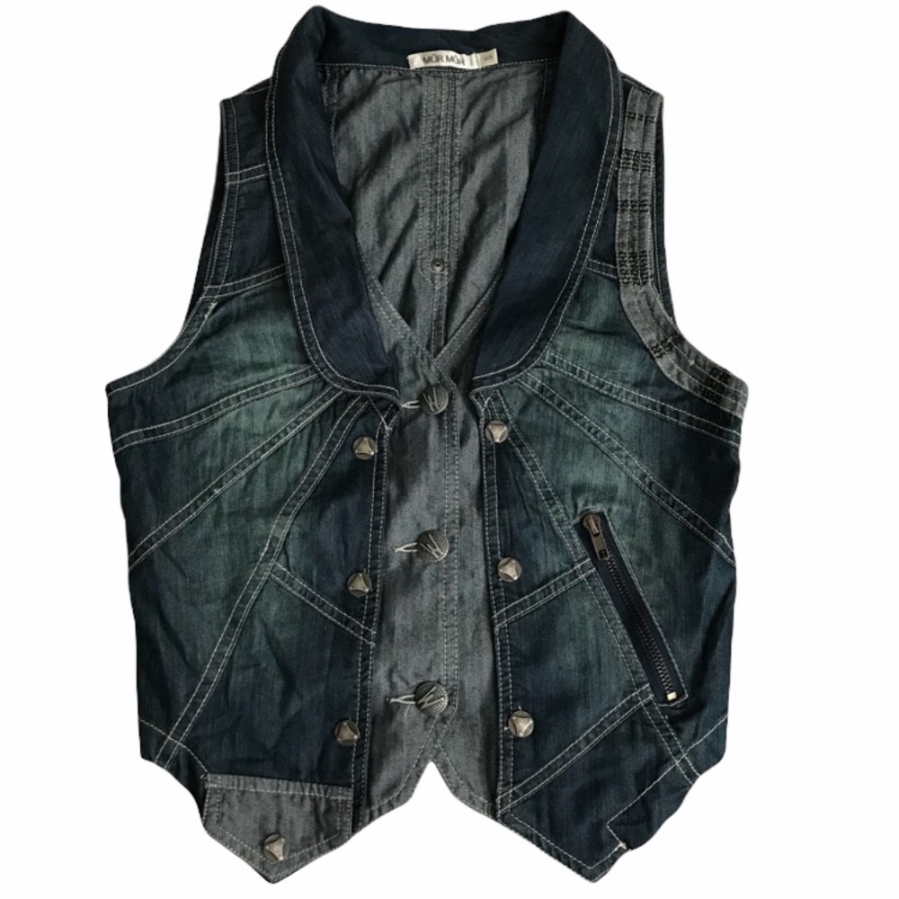 Unique Two-Toned Jean Vest By Mür Mür Sz Sm NWOT
